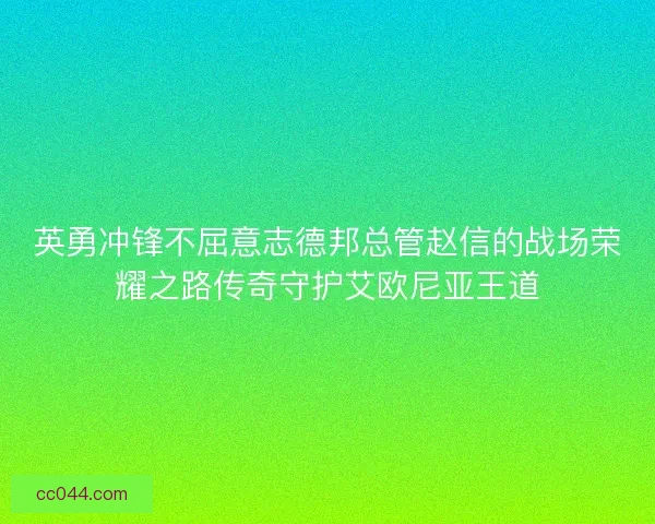 英勇冲锋不屈意志德邦总管赵信的战场荣耀之路传奇守护艾欧尼亚王道