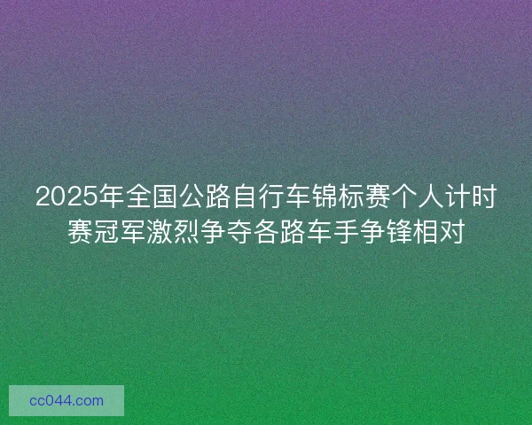 2025年全国公路自行车锦标赛个人计时赛冠军激烈争夺各路车手争锋相对
