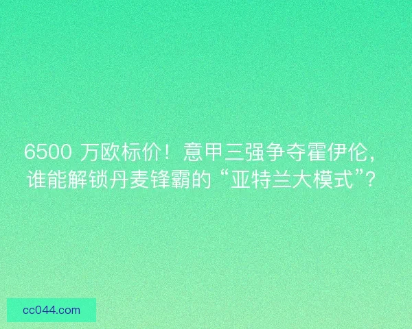 6500 万欧标价！意甲三强争夺霍伊伦，谁能解锁丹麦锋霸的 “亚特兰大模式”？