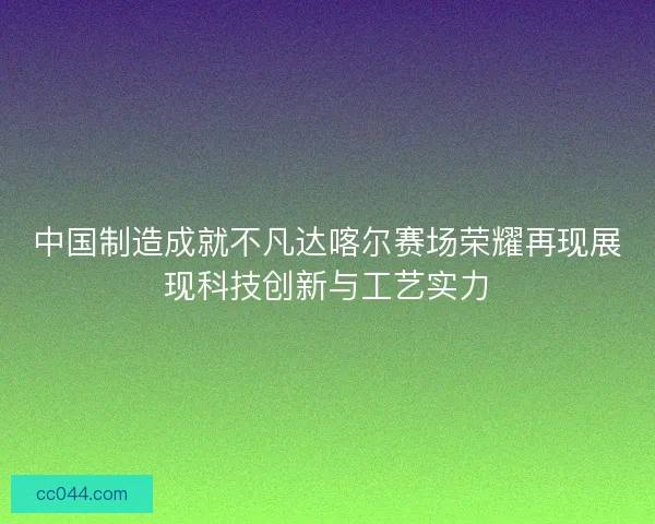 中国制造成就不凡达喀尔赛场荣耀再现展现科技创新与工艺实力 中国制造成就不凡达喀尔赛场荣耀再现展现科技创新与工艺实力